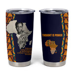 Kwame Nkrumah Ghana Tumbler Cup African Map Pattern Design and Economic Freedom Quote Tribute - African Pride