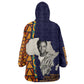 Kwame Nkrumah Ghana Wearable Blanket Hoodie African Map Pattern Design and Economic Freedom Quote Tribute - African Pride
