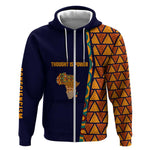 Kwame Nkrumah Ghana Zip Hoodie African Map Pattern Design and Economic Freedom Quote Tribute - African Pride