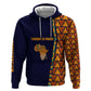 Kwame Nkrumah Ghana Zip Hoodie African Map Pattern Design and Economic Freedom Quote Tribute - African Pride