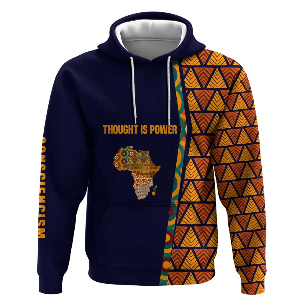 Kwame Nkrumah Ghana Zip Hoodie African Map Pattern Design and Economic Freedom Quote Tribute - African Pride