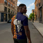 Kwame Nkrumah Ghana Zipper Polo Shirt African Map Pattern Design and Economic Freedom Quote Tribute - African Pride