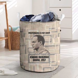 Kwame Nkrumah Laundry Basket with Raised Fist Design and Independence Quote Ghana 1957 Tribute - African Pride