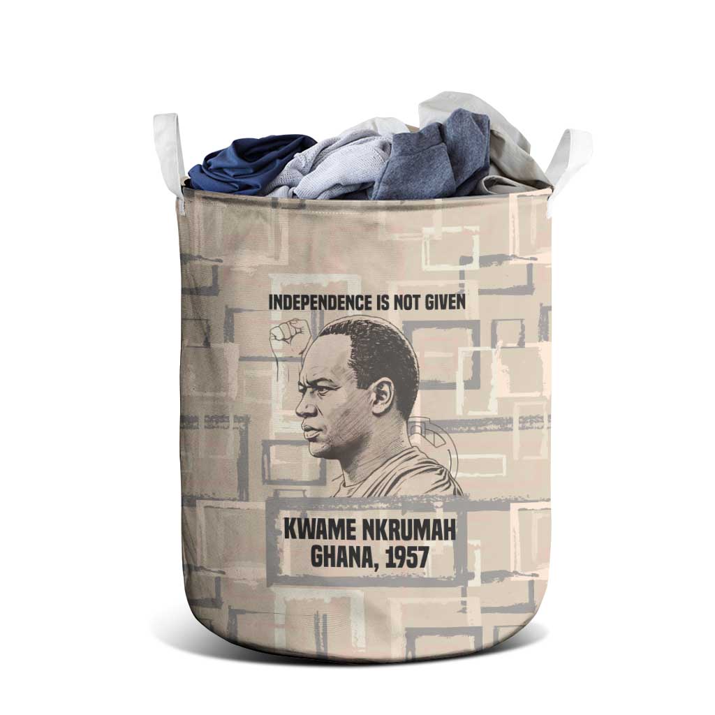 Kwame Nkrumah Laundry Basket with Raised Fist Design and Independence Quote Ghana 1957 Tribute - African Pride