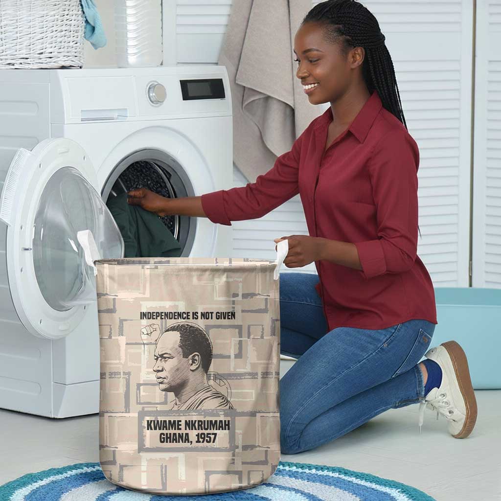 Kwame Nkrumah Laundry Basket with Raised Fist Design and Independence Quote Ghana 1957 Tribute - African Pride