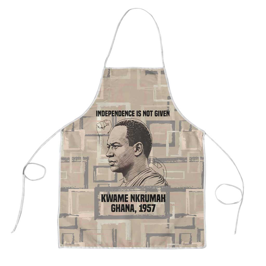 Kwame Nkrumah Apron with Raised Fist Design and Independence Quote Ghana 1957 Tribute - African Pride