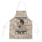 Kwame Nkrumah Apron with Raised Fist Design and Independence Quote Ghana 1957 Tribute - African Pride