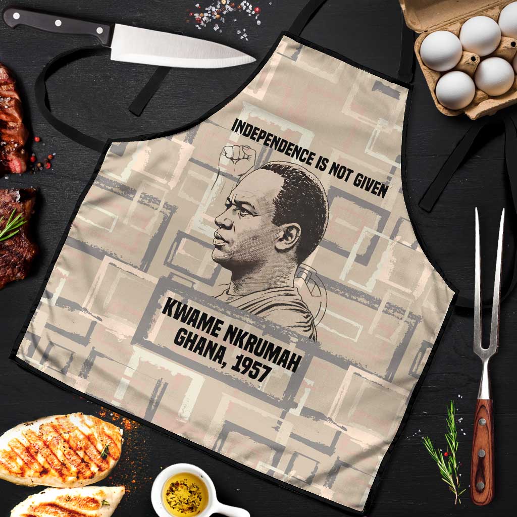 Kwame Nkrumah Apron with Raised Fist Design and Independence Quote Ghana 1957 Tribute - African Pride