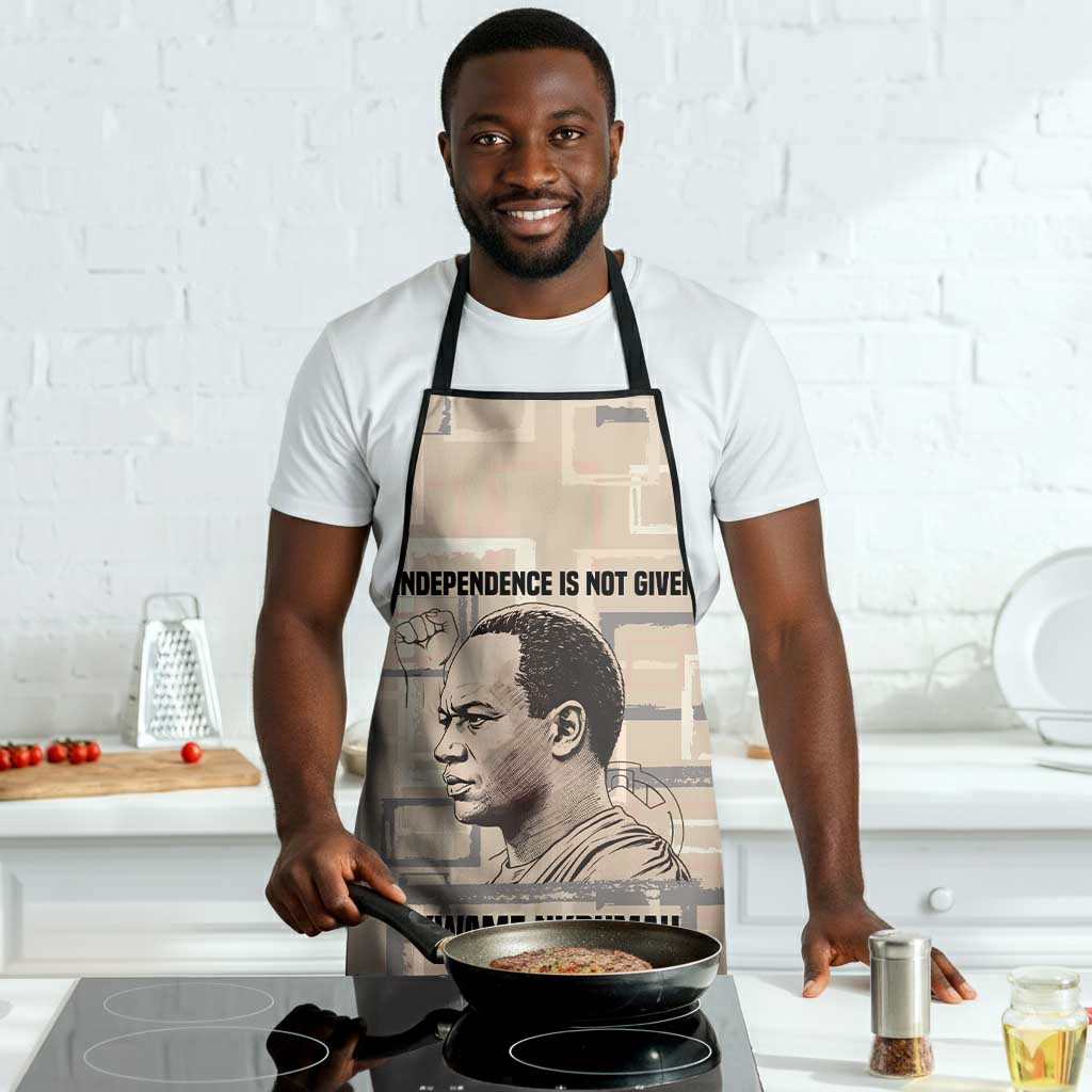Kwame Nkrumah Apron with Raised Fist Design and Independence Quote Ghana 1957 Tribute - African Pride