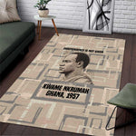 Kwame Nkrumah Area Rug with Raised Fist Design and Independence Quote Ghana 1957 Tribute - African Pride