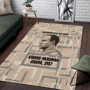Kwame Nkrumah Area Rug with Raised Fist Design and Independence Quote Ghana 1957 Tribute - African Pride
