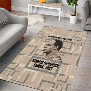 Kwame Nkrumah Area Rug with Raised Fist Design and Independence Quote Ghana 1957 Tribute - African Pride