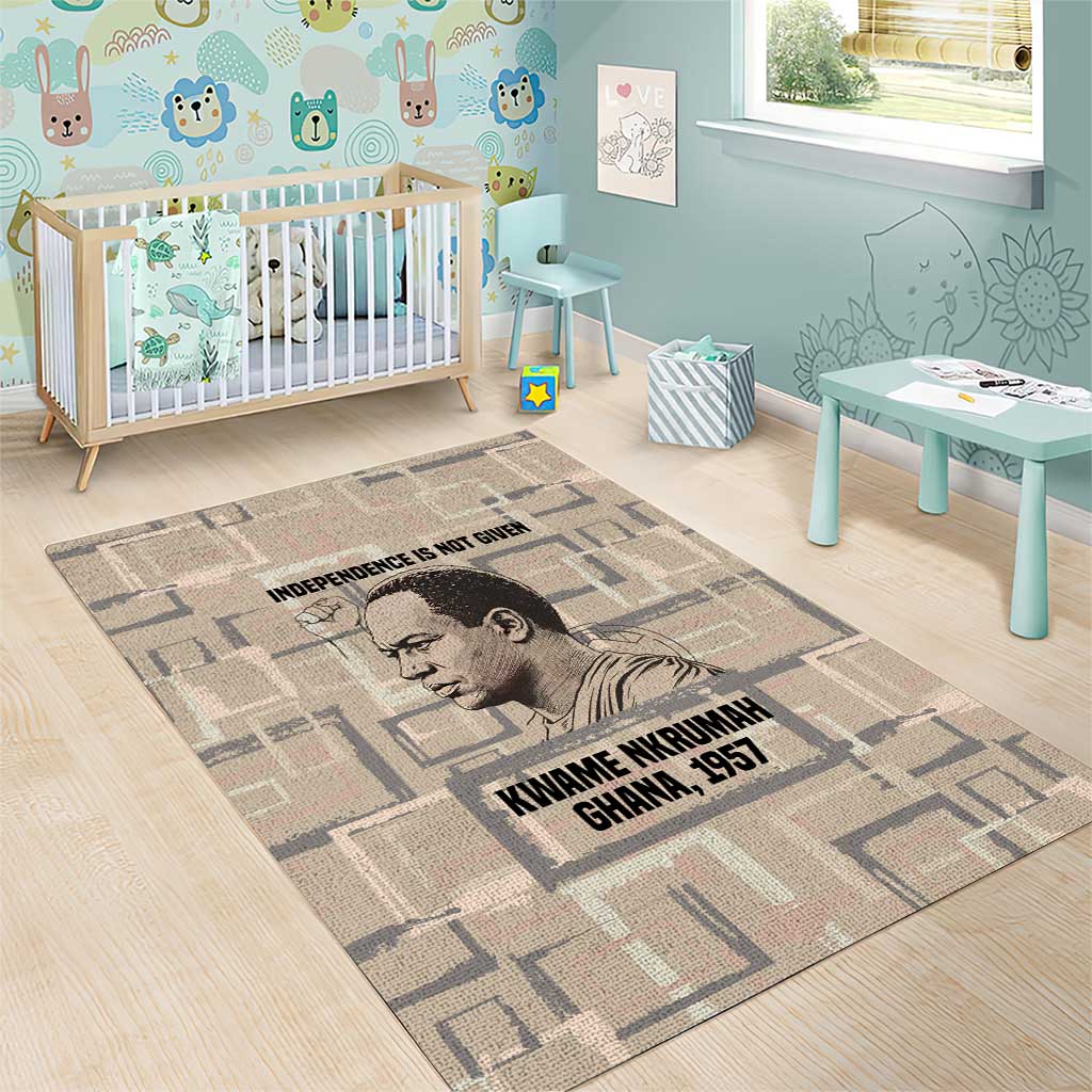 Kwame Nkrumah Area Rug with Raised Fist Design and Independence Quote Ghana 1957 Tribute - African Pride
