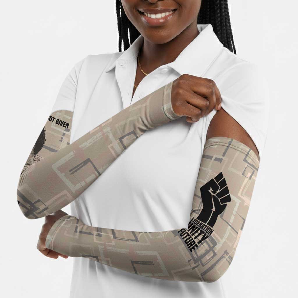 Kwame Nkrumah Arm Sleeves with Raised Fist Design and Independence Quote Ghana 1957 Tribute - African Pride