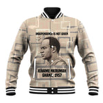 Kwame Nkrumah Baseball Jacket with Raised Fist Design and Independence Quote Ghana 1957 Tribute - African Pride