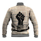 Kwame Nkrumah Baseball Jacket with Raised Fist Design and Independence Quote Ghana 1957 Tribute - African Pride