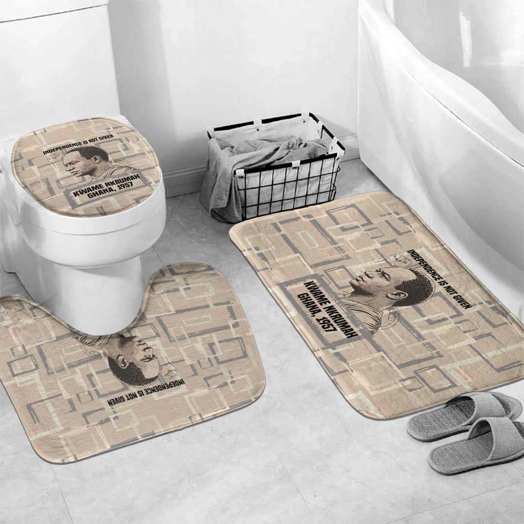 Kwame Nkrumah Bathroom Set with Raised Fist Design and Independence Quote Ghana 1957 Tribute - African Pride