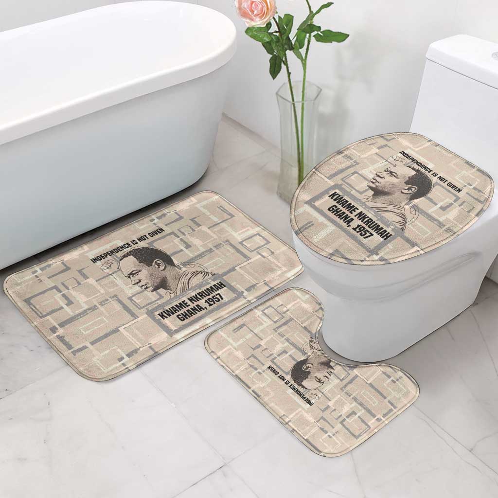 Kwame Nkrumah Bathroom Set with Raised Fist Design and Independence Quote Ghana 1957 Tribute - African Pride