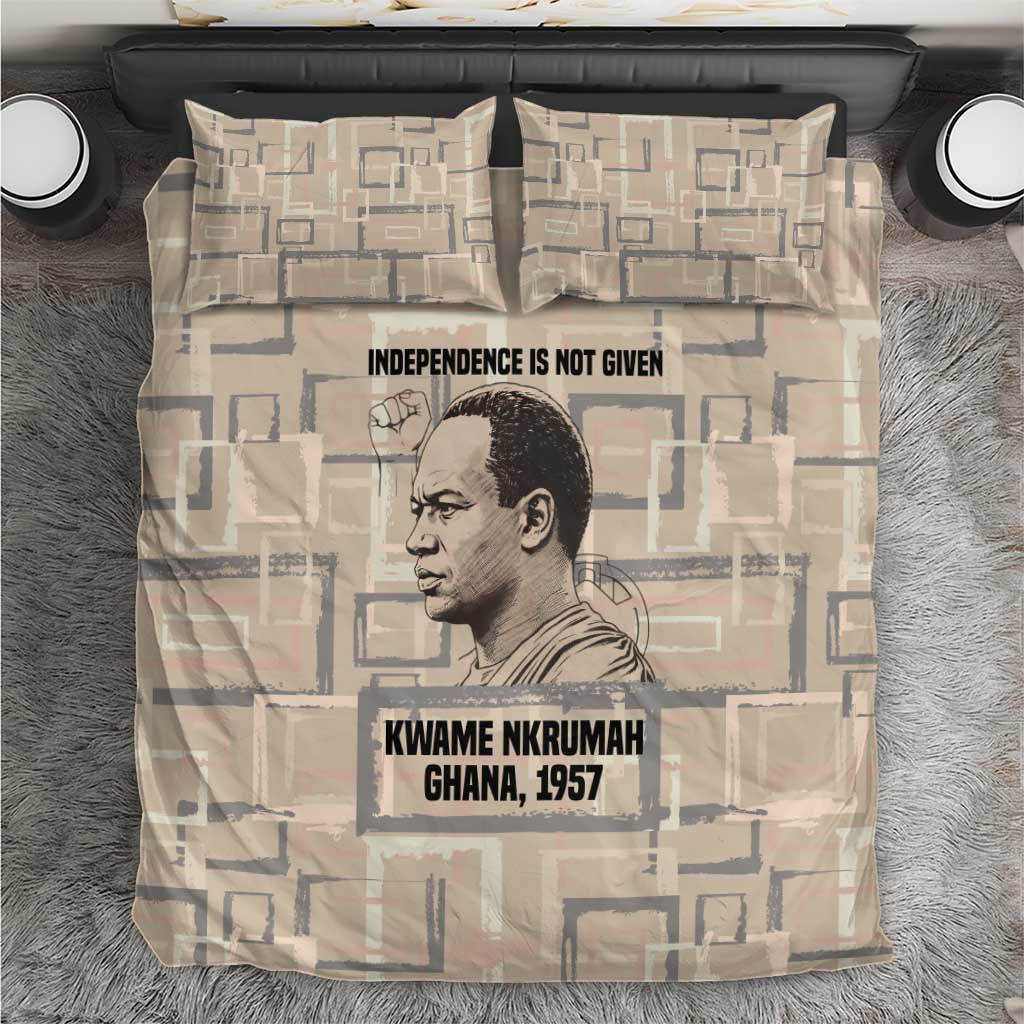 Kwame Nkrumah Bedding Set with Raised Fist Design and Independence Quote Ghana 1957 Tribute - African Pride