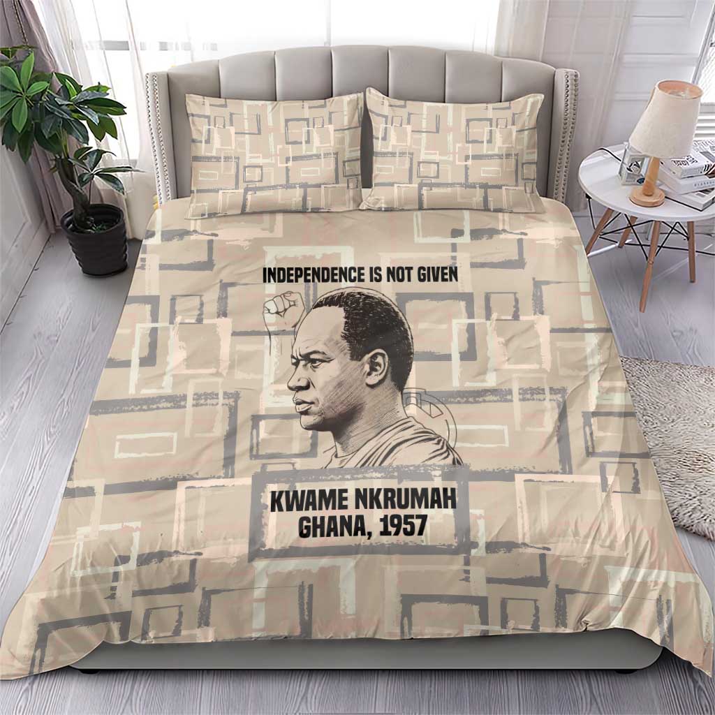 Kwame Nkrumah Bedding Set with Raised Fist Design and Independence Quote Ghana 1957 Tribute - African Pride
