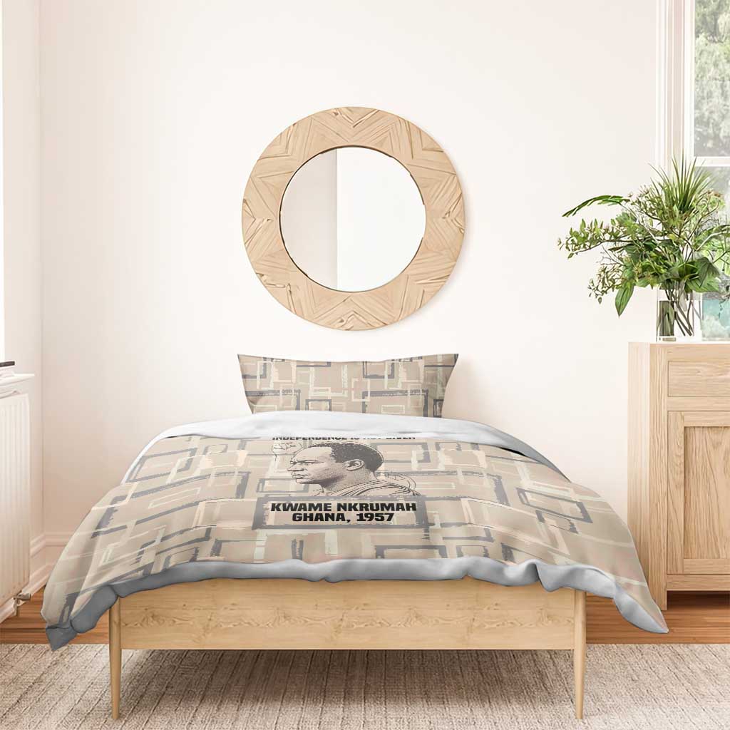 Kwame Nkrumah Bedding Set with Raised Fist Design and Independence Quote Ghana 1957 Tribute - African Pride