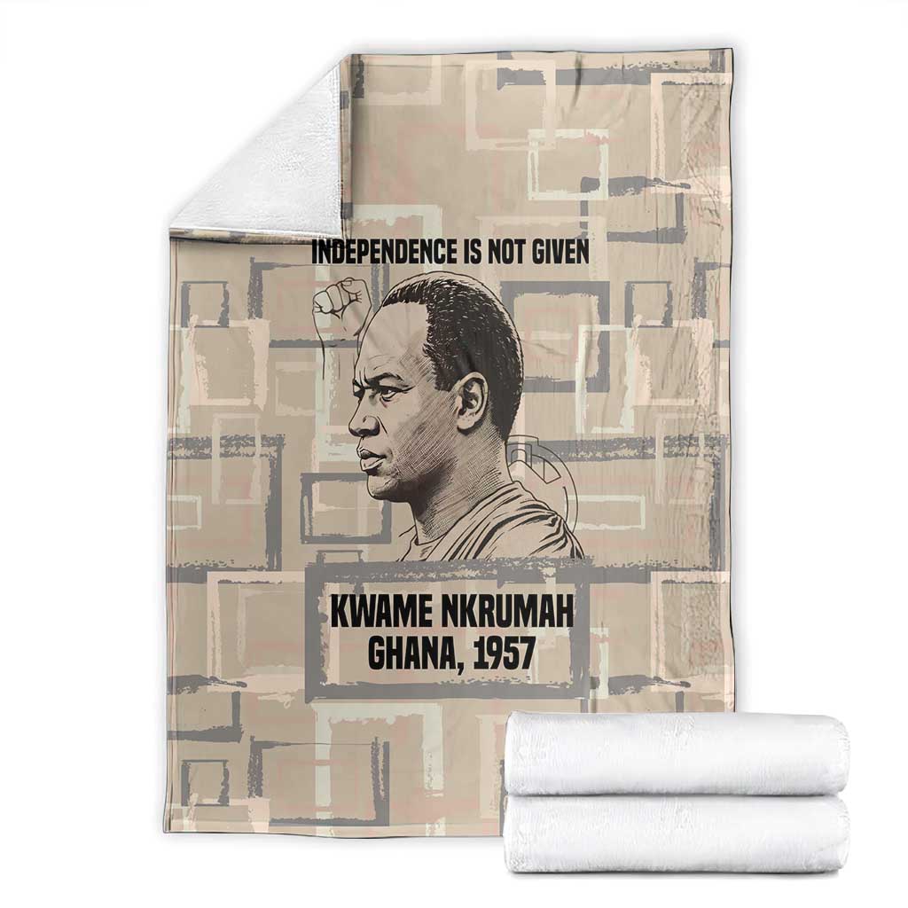 Kwame Nkrumah Blanket with Raised Fist Design and Independence Quote Ghana 1957 Tribute - African Pride