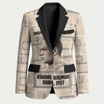 Kwame Nkrumah Blazer with Raised Fist Design and Independence Quote Ghana 1957 Tribute - African Pride