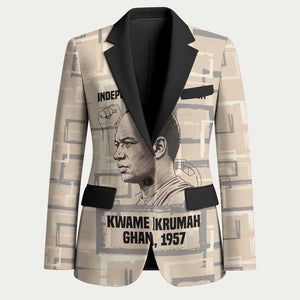 Kwame Nkrumah Blazer with Raised Fist Design and Independence Quote Ghana 1957 Tribute - African Pride