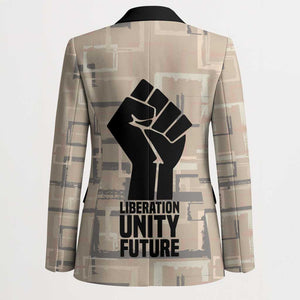 Kwame Nkrumah Blazer with Raised Fist Design and Independence Quote Ghana 1957 Tribute - African Pride