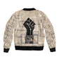 Kwame Nkrumah Bomber Jacket with Raised Fist Design and Independence Quote Ghana 1957 Tribute - African Pride