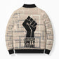 Kwame Nkrumah Bomber Puffer Jacket with Raised Fist Design and Independence Quote Ghana 1957 Tribute - African Pride