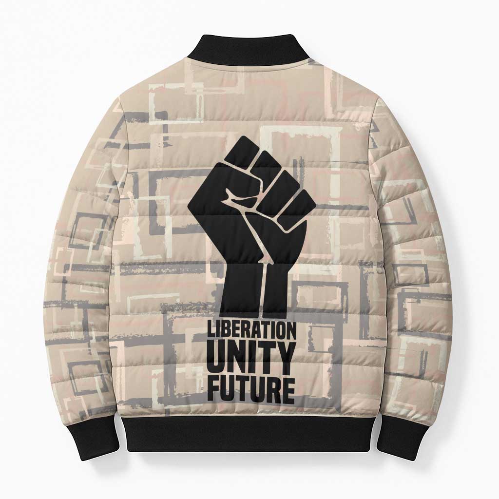 Kwame Nkrumah Bomber Puffer Jacket with Raised Fist Design and Independence Quote Ghana 1957 Tribute - African Pride