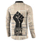 Kwame Nkrumah Button Sweatshirt with Raised Fist Design and Independence Quote Ghana 1957 Tribute
