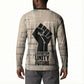Kwame Nkrumah Button Sweatshirt with Raised Fist Design and Independence Quote Ghana 1957 Tribute