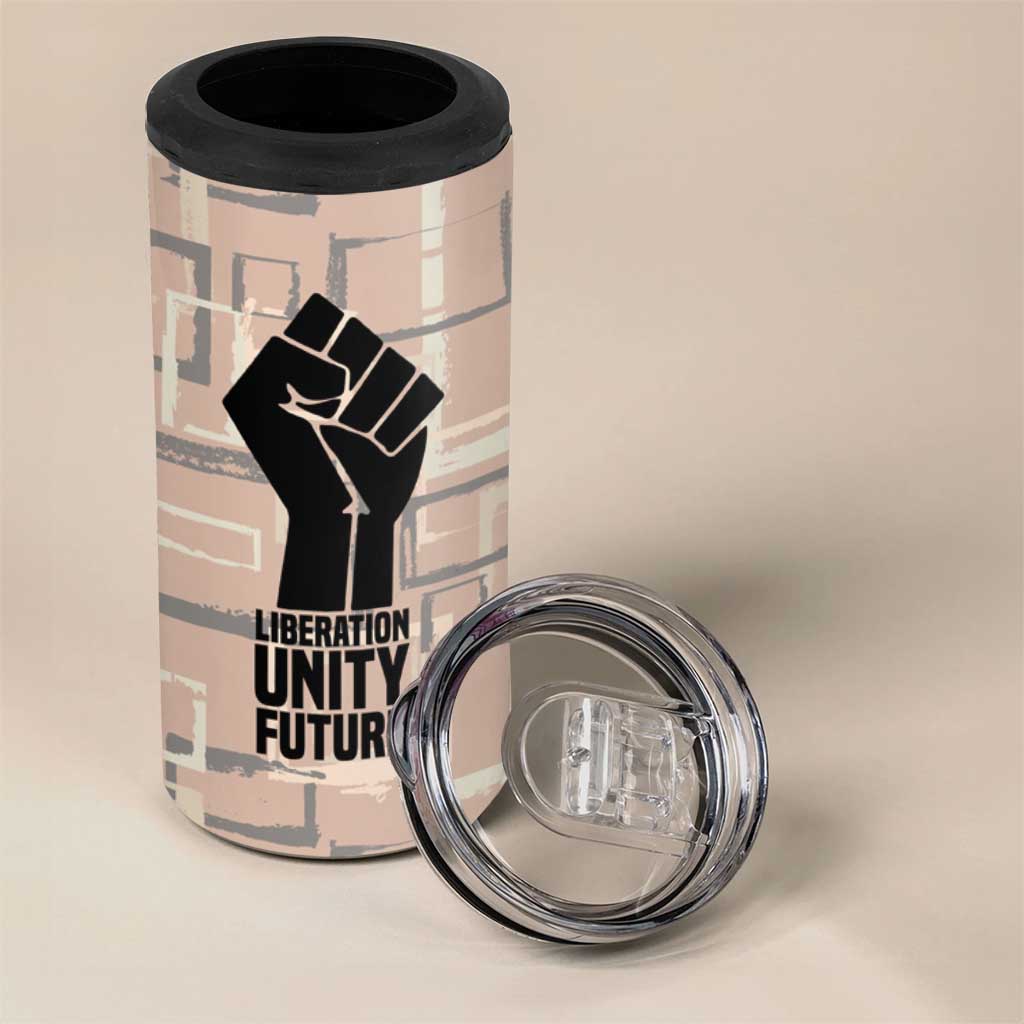Kwame Nkrumah 4 in 1 Can Cooler Tumbler with Raised Fist Design and Independence Quote Ghana 1957 Tribute - African Pride
