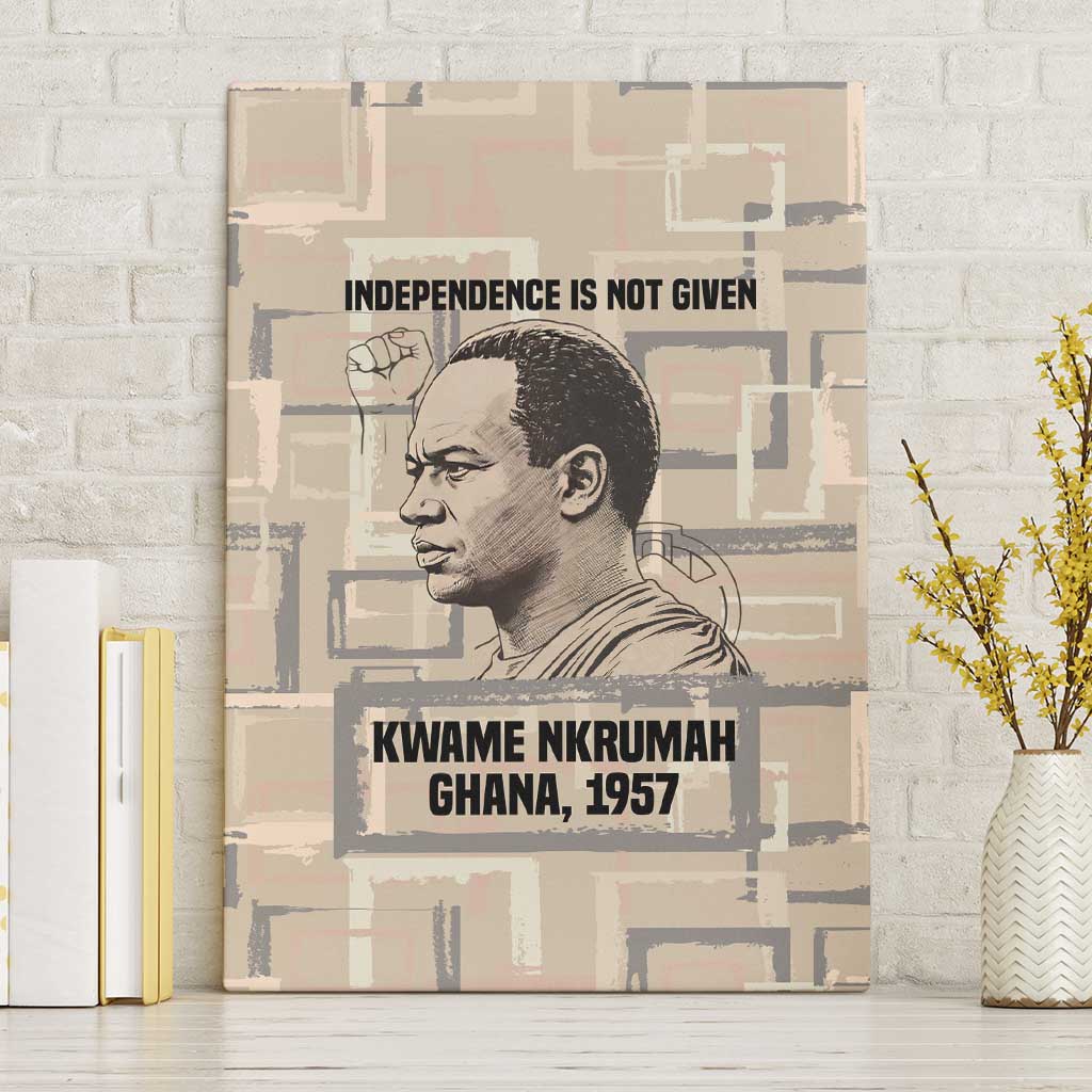 Kwame Nkrumah Canvas Wall Art with Raised Fist Design and Independence ...
