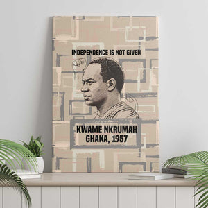 Kwame Nkrumah Canvas Wall Art with Raised Fist Design and Independence Quote Ghana 1957 Tribute - African Pride