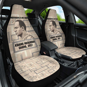 Kwame Nkrumah Car Seat Cover with Raised Fist Design and Independence Quote Ghana 1957 Tribute - African Pride