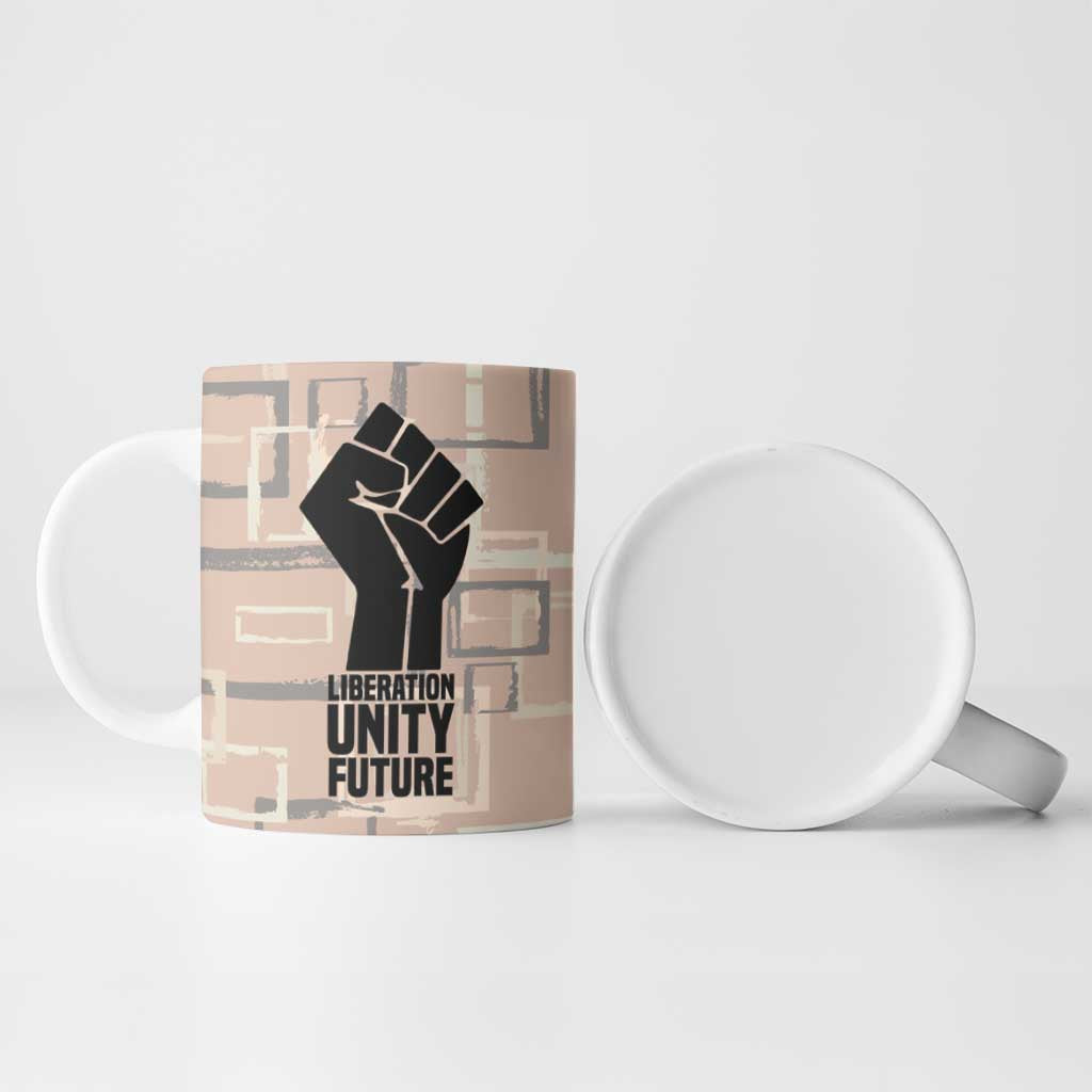 Kwame Nkrumah Ceramic Mug with Raised Fist Design and Independence Quote Ghana 1957 Tribute - African Pride