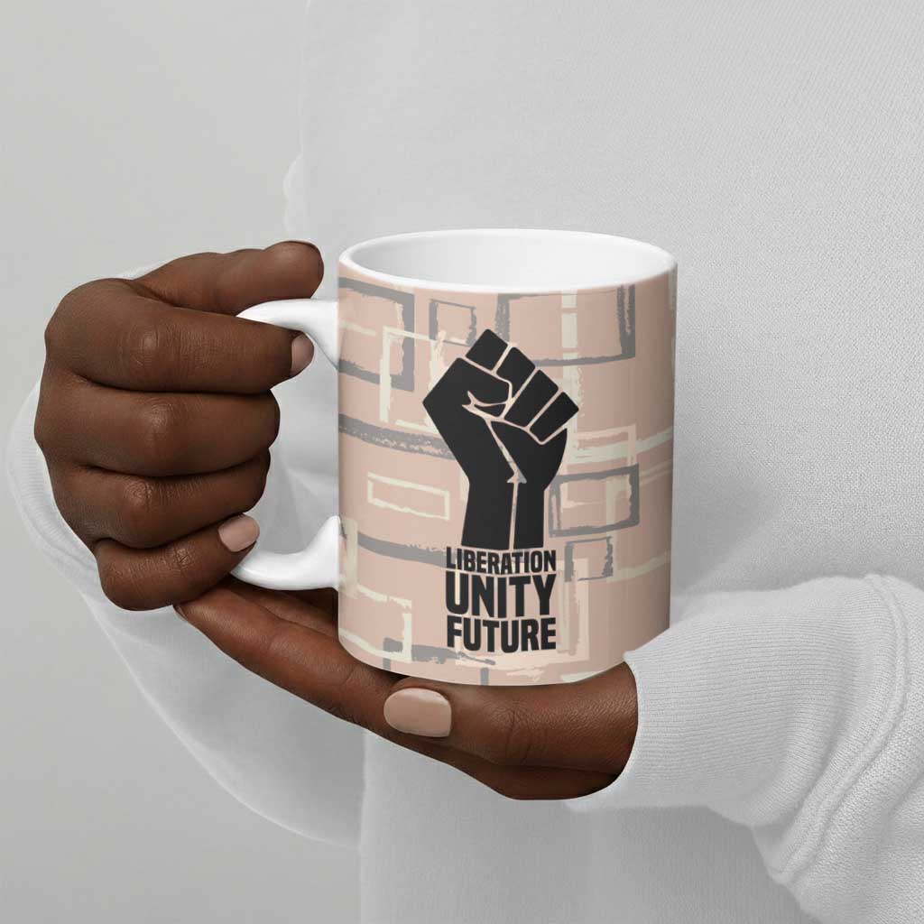 Kwame Nkrumah Ceramic Mug with Raised Fist Design and Independence Quote Ghana 1957 Tribute - African Pride