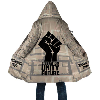 Kwame Nkrumah Cloak with Raised Fist Design and Independence Quote Ghana 1957 Tribute - African Pride
