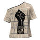 Kwame Nkrumah Cross Shoulder Shirt with Raised Fist Design and Independence Quote Ghana 1957 Tribute - African Pride