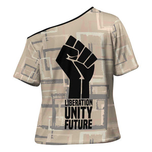 Kwame Nkrumah Cross Shoulder Shirt with Raised Fist Design and Independence Quote Ghana 1957 Tribute - African Pride
