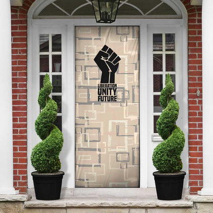 Kwame Nkrumah Door Cover with Raised Fist Design and Independence Quote Ghana 1957 Tribute - African Pride