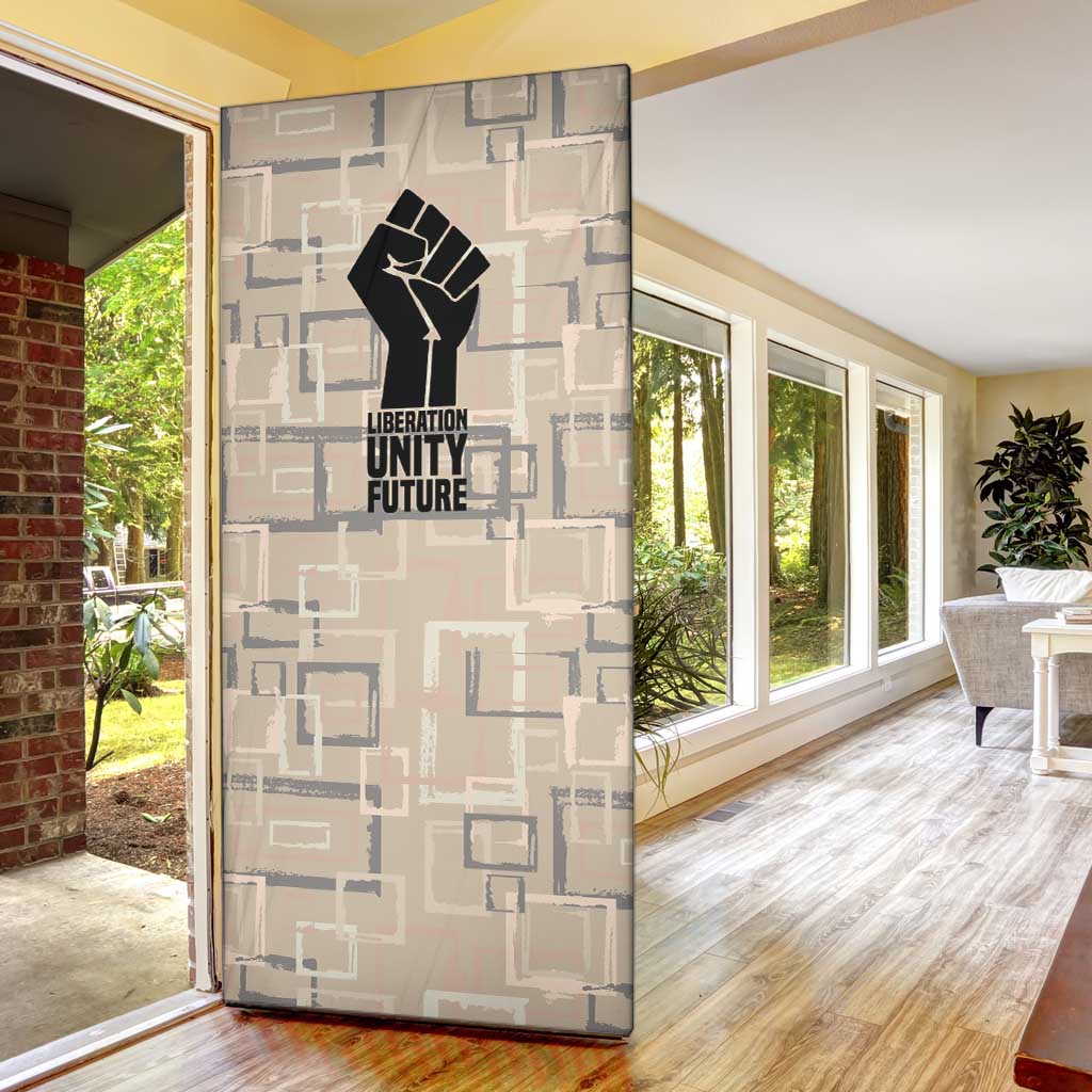 Kwame Nkrumah Door Cover with Raised Fist Design and Independence Quote Ghana 1957 Tribute - African Pride