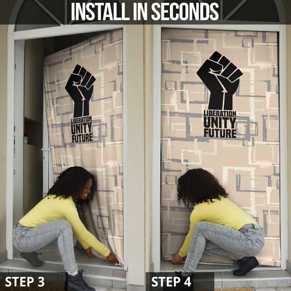 Kwame Nkrumah Door Cover with Raised Fist Design and Independence Quote Ghana 1957 Tribute - African Pride