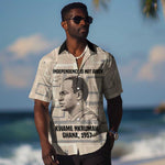 Kwame Nkrumah Hawaiian Shirt with Raised Fist Design and Independence Quote Ghana 1957 Tribute - African Pride
