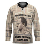 Kwame Nkrumah Hockey Jersey with Raised Fist Design and Independence Quote Ghana 1957 Tribute - African Pride