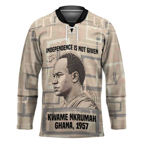 Kwame Nkrumah Hockey Jersey with Raised Fist Design and Independence Quote Ghana 1957 Tribute - African Pride