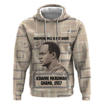 Kwame Nkrumah Hoodie with Raised Fist Design and Independence Quote Ghana 1957 Tribute - African Pride